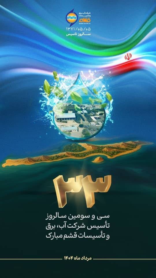 عدد «۳۳»، اسم رمز پیشرفت و خودکفایی در شهر قشم است