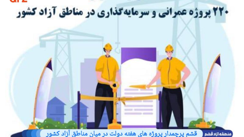 قشم پرچمدار پروژه های هفته دولت در میان مناطق آزاد کشور 